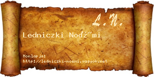 Ledniczki Noémi névjegykártya